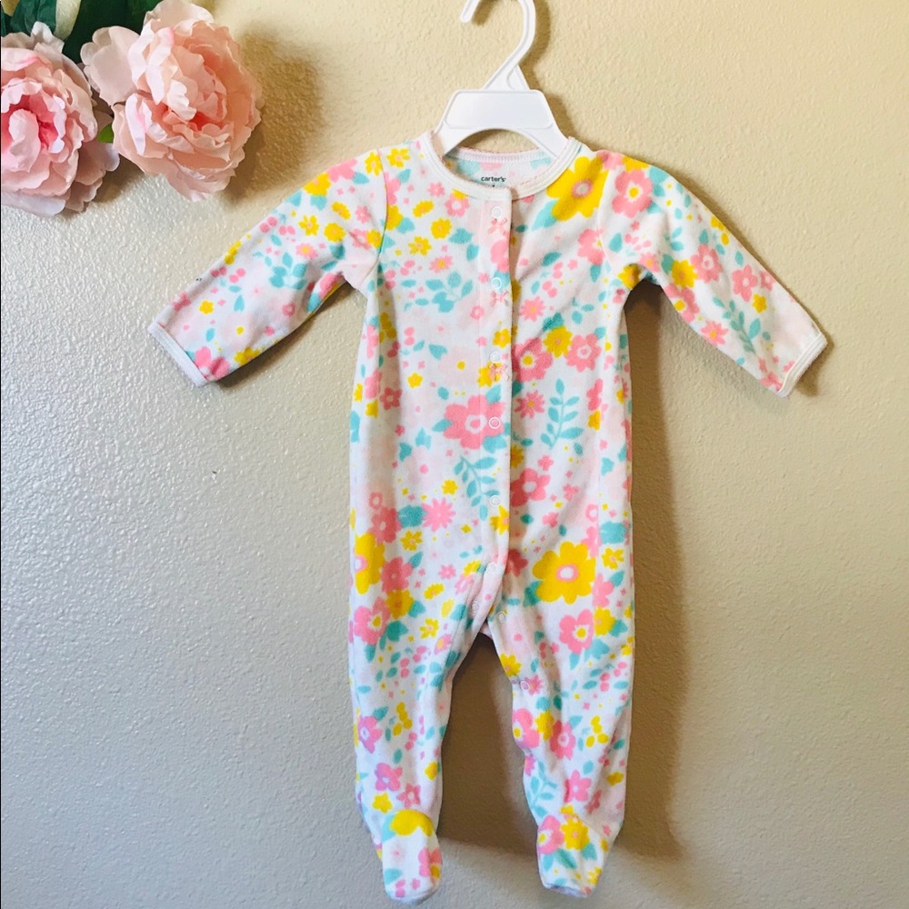 Carter’s Foral Button Footed Pajamas-6M